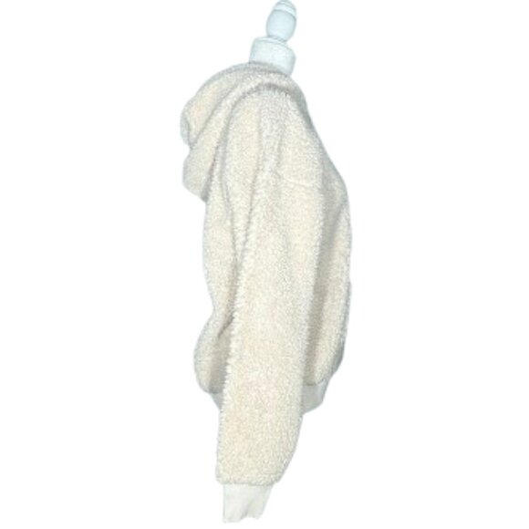 American Eagle Women's Cream Pullover Hoodie Sherpa Size Medium - Picture 4 of 10